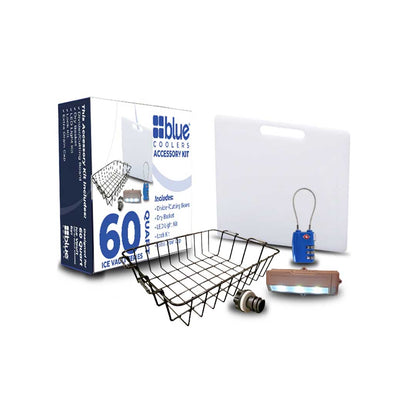 Caddis Sports Accessory Kit - Divider/Cutting Board, Basket, Lock, Light, & Plug for Coolers