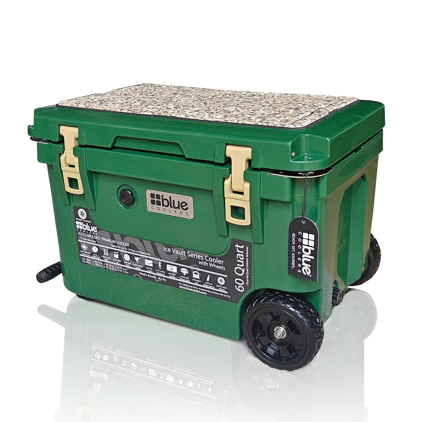 Caddis Sports 60 Quart Ice Vault Roto-Molded Cooler with Wheels