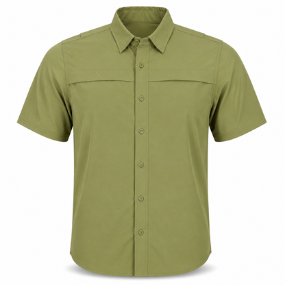 Xotic - Short Sleeve Solid Lifestyle Button Down w/ REPEL-X