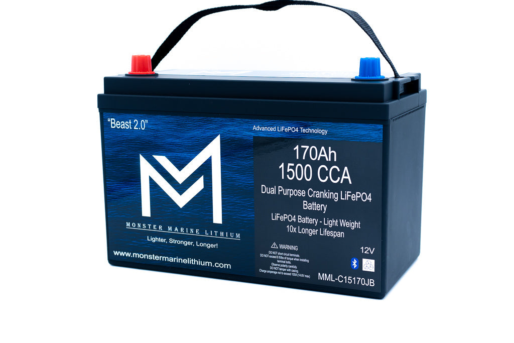 Monster Marine Lithium 1500 CCA 170AH Dual Purpose Cranking Lithium Beast 2.0 Bluetooth