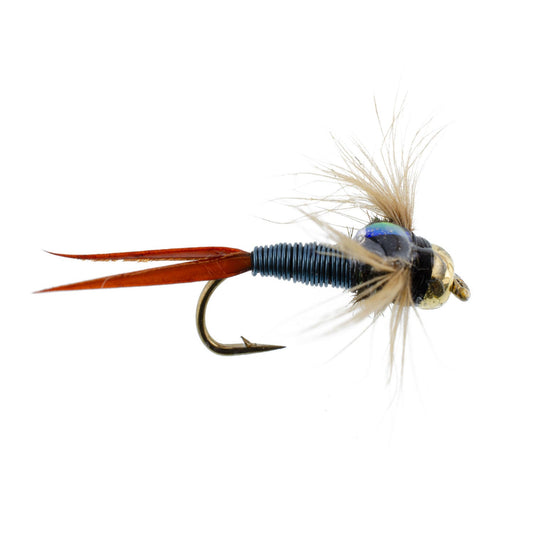 The Fly Fishing Place 3 Pack Bead Head Metallic Blue Copper John Nymph - Fly Fishing Flies - Hook Size 14