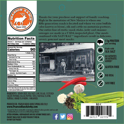 Pearson Ranch - Buffalo Jerky - 2.1oz Resealable Bag