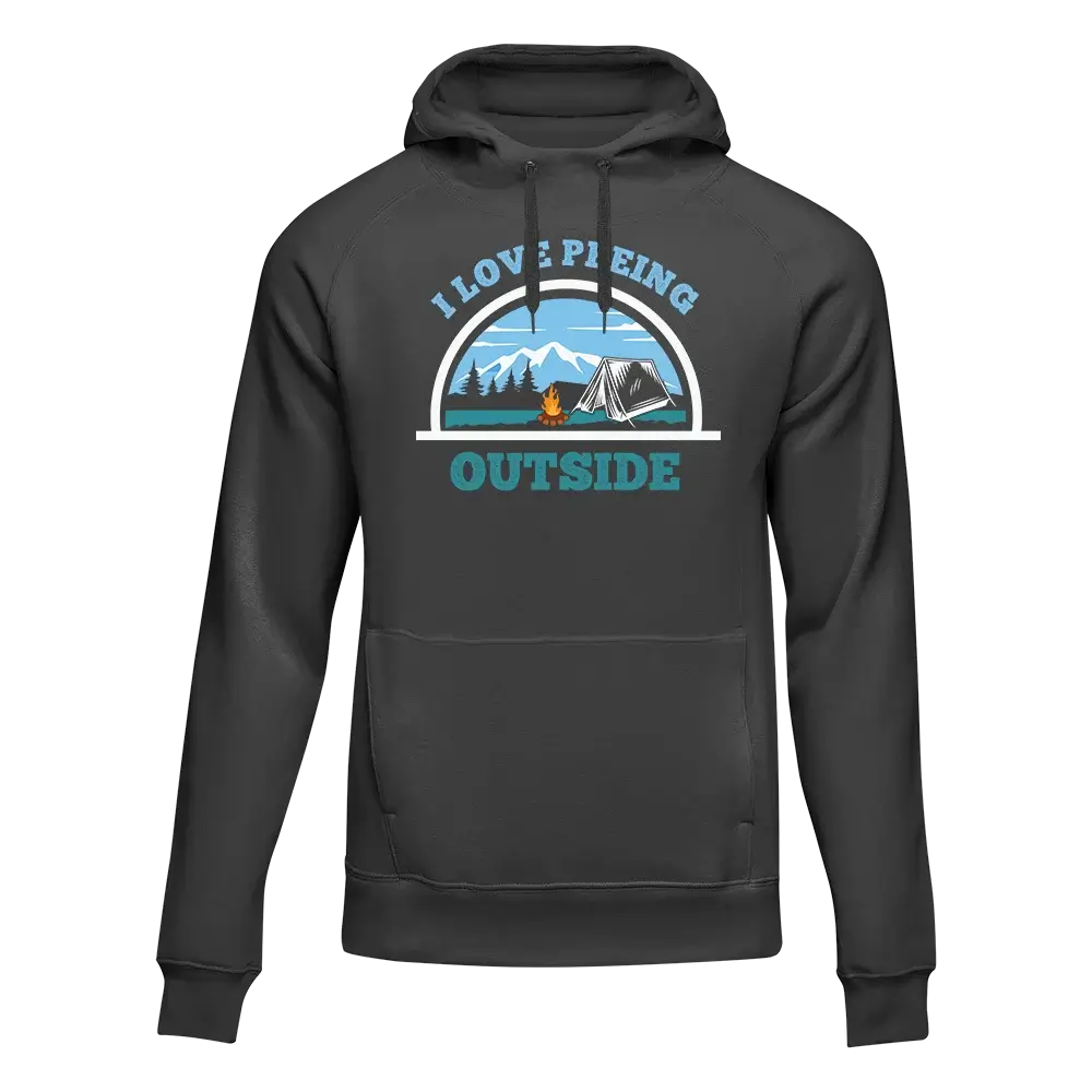 Outdoorzees I Love Peeing Outside Men Adult Fleece Hoodie