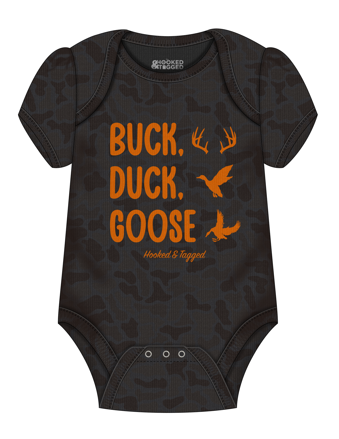 Hooked & Tagged  - Buck, Duck, Goose Onesie