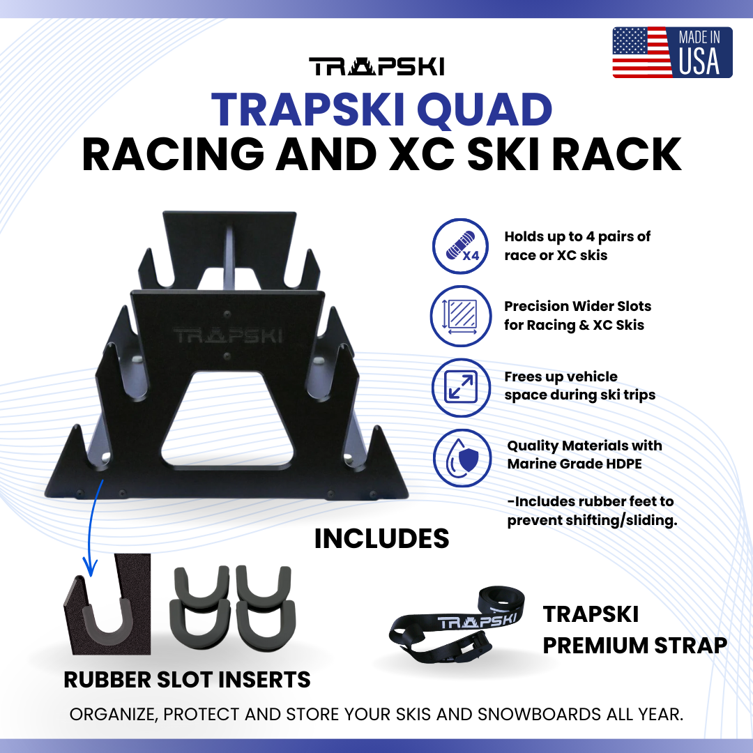 TRAPSKI QUAD Mobile All Mountain Ski and Standard Stance Snowboard Rack