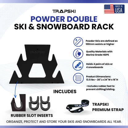 TRAPSKI POWDER QUAD Mobile Ski and Snowboard Rack