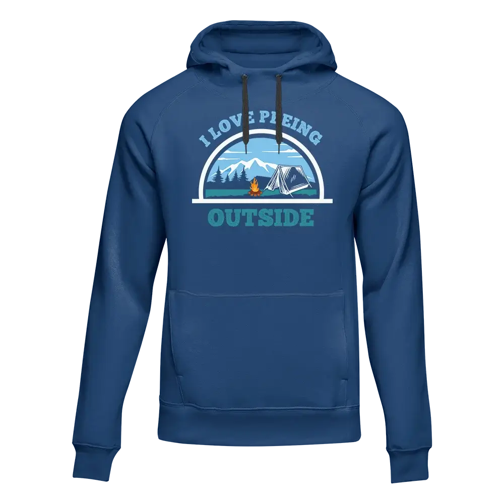 Outdoorzees I Love Peeing Outside Men Adult Fleece Hoodie