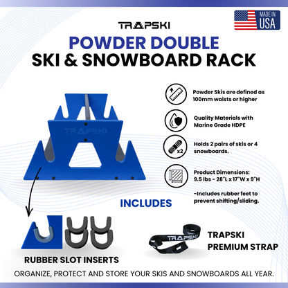 TRAPSKI POWDER DOUBLE Mobile and Snowboard Rack