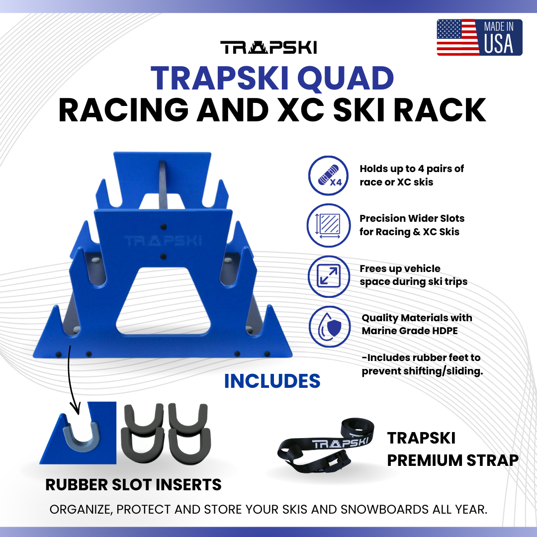 TRAPSKI QUAD Mobile All Mountain Ski and Standard Stance Snowboard Rack
