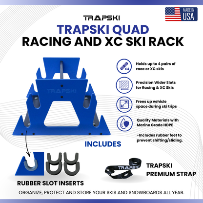 TRAPSKI QUAD Mobile All Mountain Ski and Standard Stance Snowboard Rack