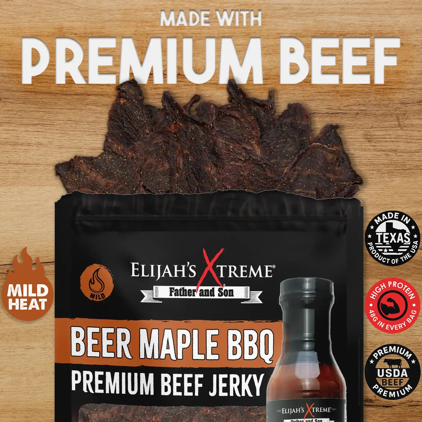 Elijah's Xtreme Beer Maple BBQ Beef Jerky