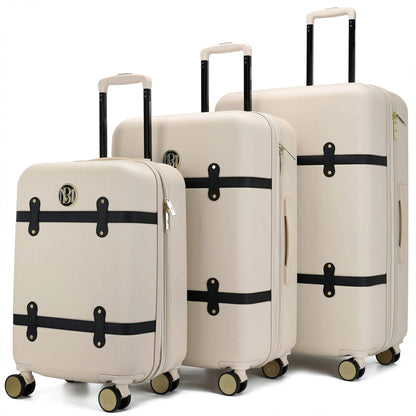 Badgley Mischka Grace 3 Piece Expandable Retro Luggage Set