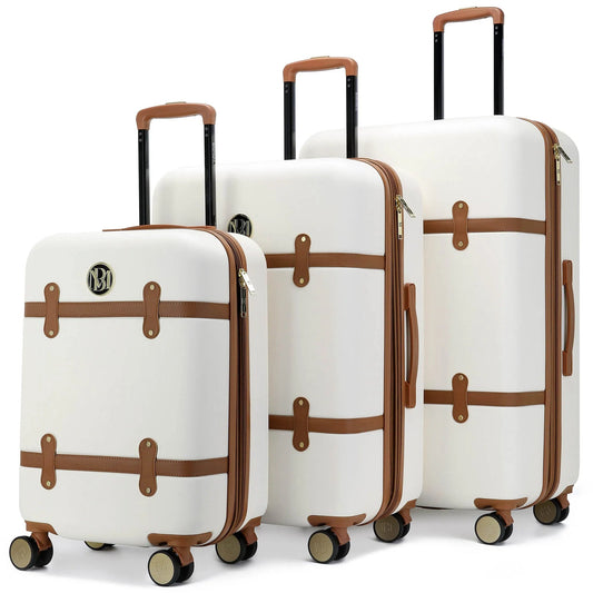 Badgley Mischka Grace 3 Piece Expandable Retro Luggage Set
