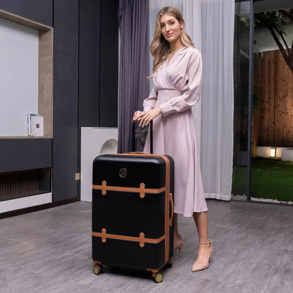 Badgley Mischka Grace 3 Piece Expandable Retro Luggage Set