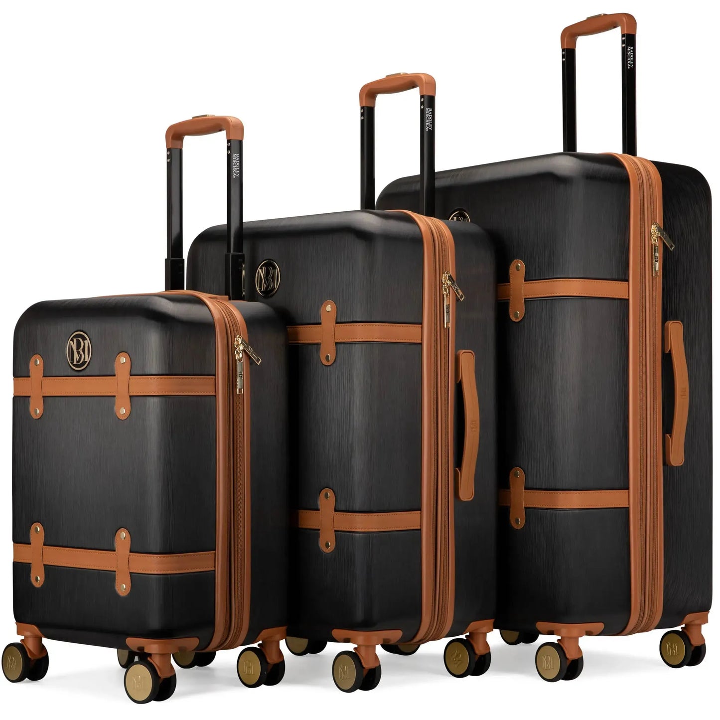 Badgley Mischka Grace 3 Piece Expandable Retro Luggage Set