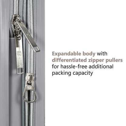 Badgley Mischka Snakeskin 3 Piece Expandable Classy Luggage Set