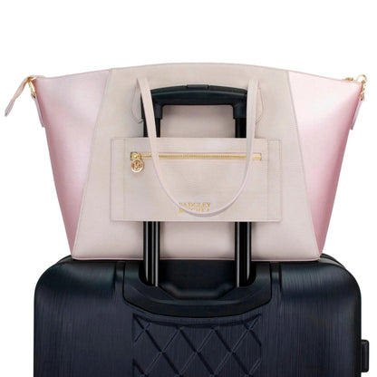 Badgley Mischka Caroline Vegan Leather Monogram Weekender Duffel Bag