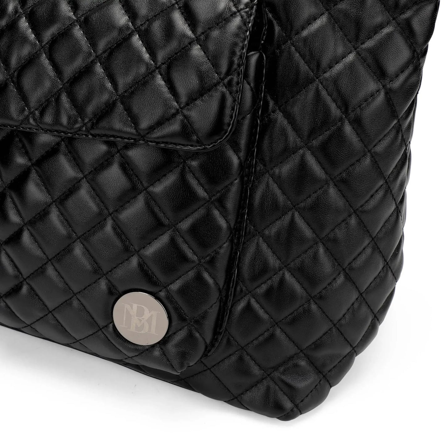 Badgley Mischka Diana Quilted Vegan Leather Weekender Duffel Bag