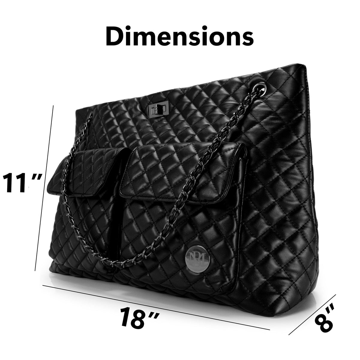 Badgley Mischka Diana Quilted Vegan Leather Weekender Duffel Bag