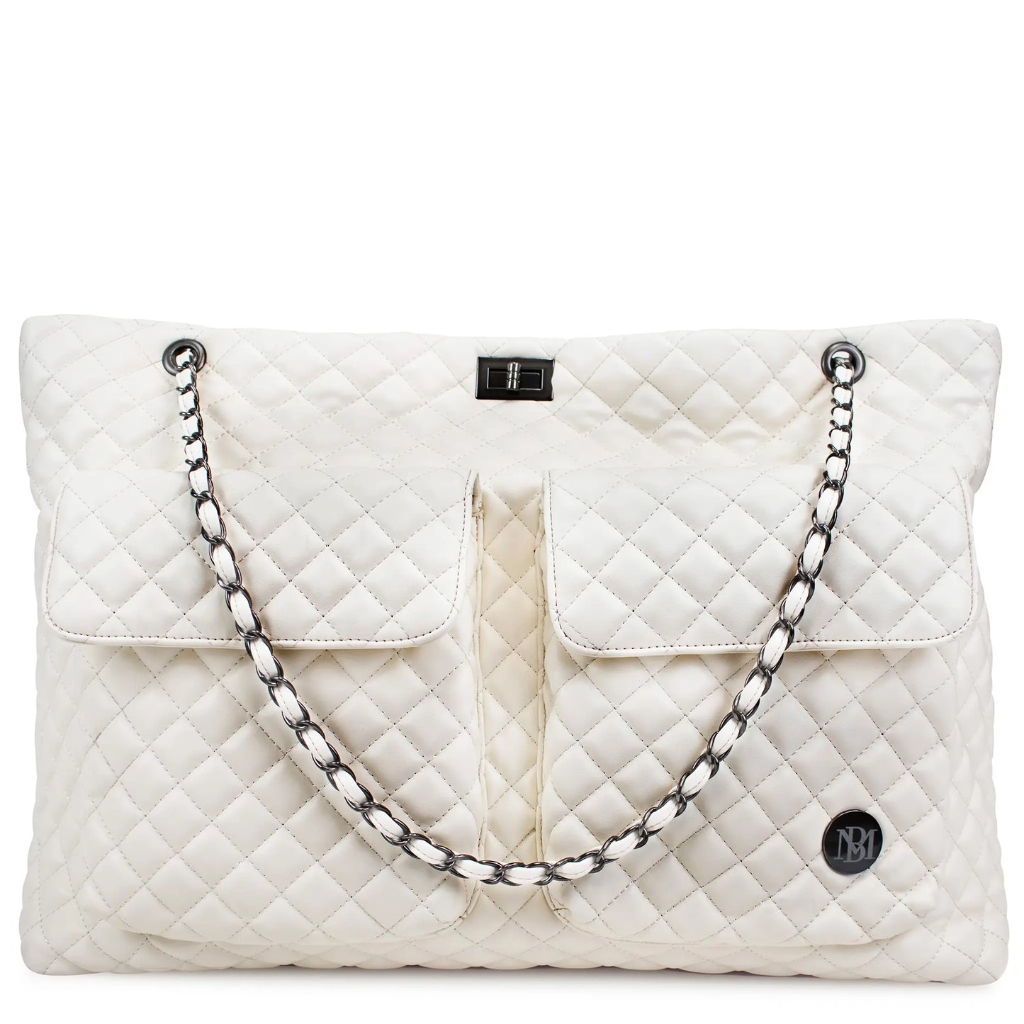 Badgley Mischka Diana Quilted Vegan Leather Weekender Duffel Bag