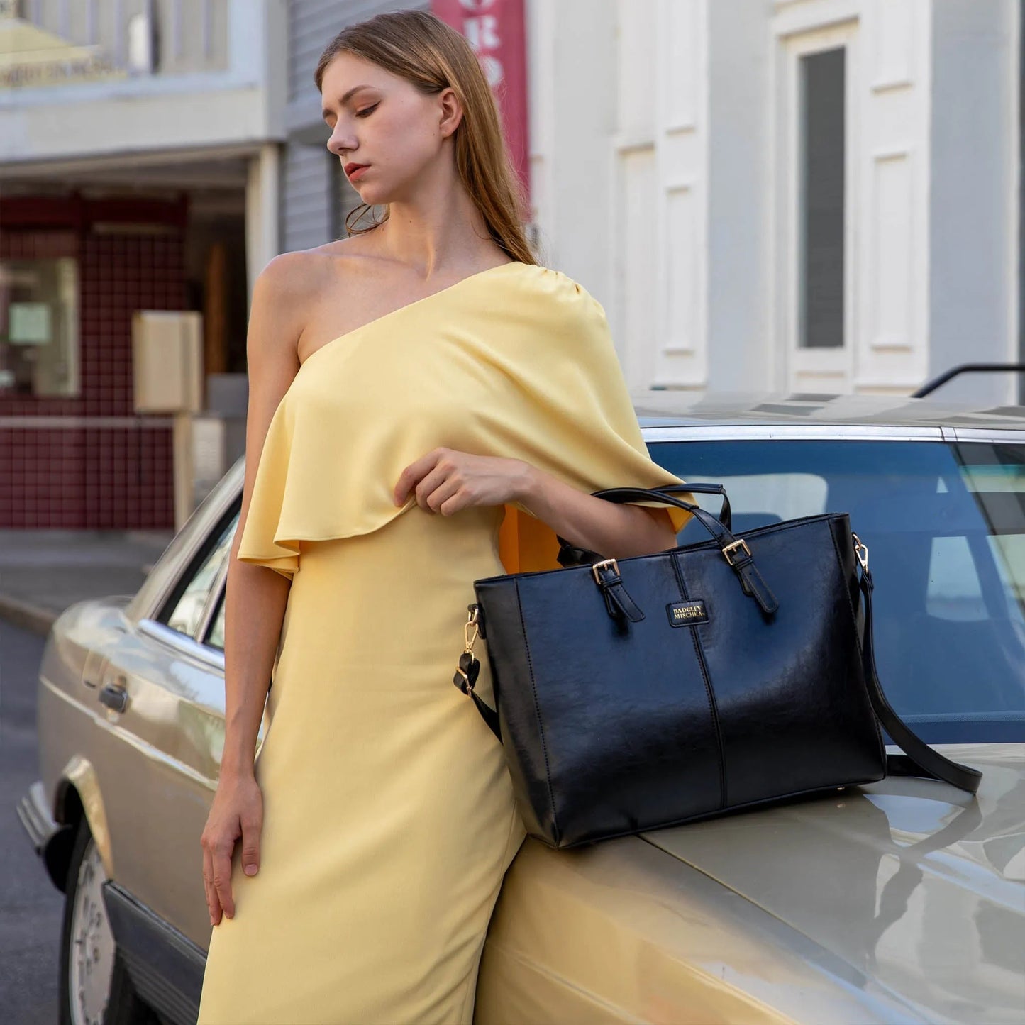 Badgley Mischka Julia Rustic Vegan Leather Weekender Duffel Bag