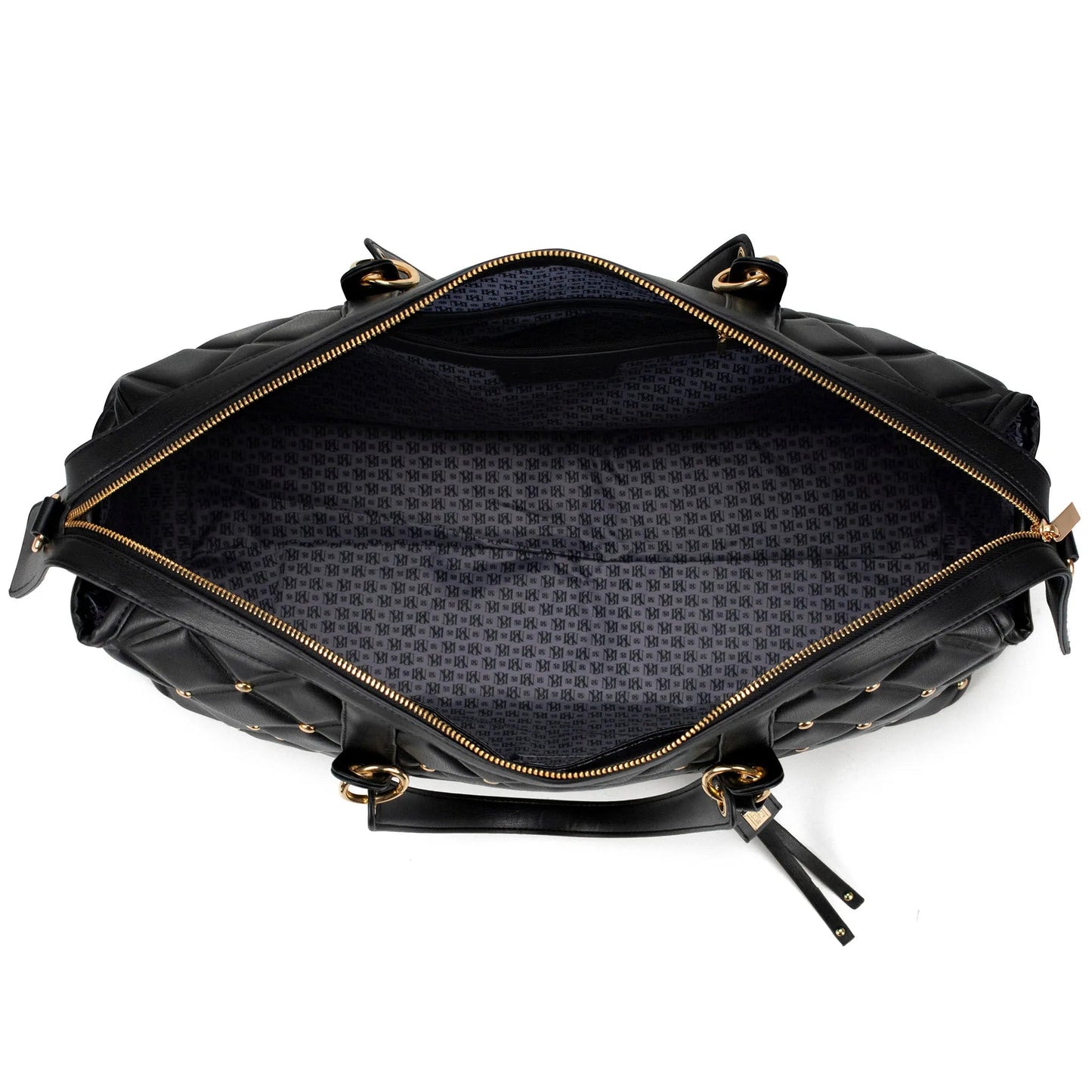 Badgley Mischka Diamond Quilted Vegan Leather Weekender Tote Bag