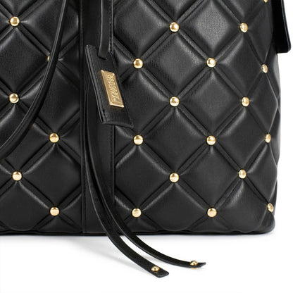 Badgley Mischka Diamond Quilted Vegan Leather Weekender Tote Bag