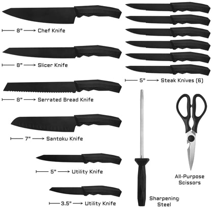 DFACKTO Boulder Series™ 15 Piece Cutlery Set // Black