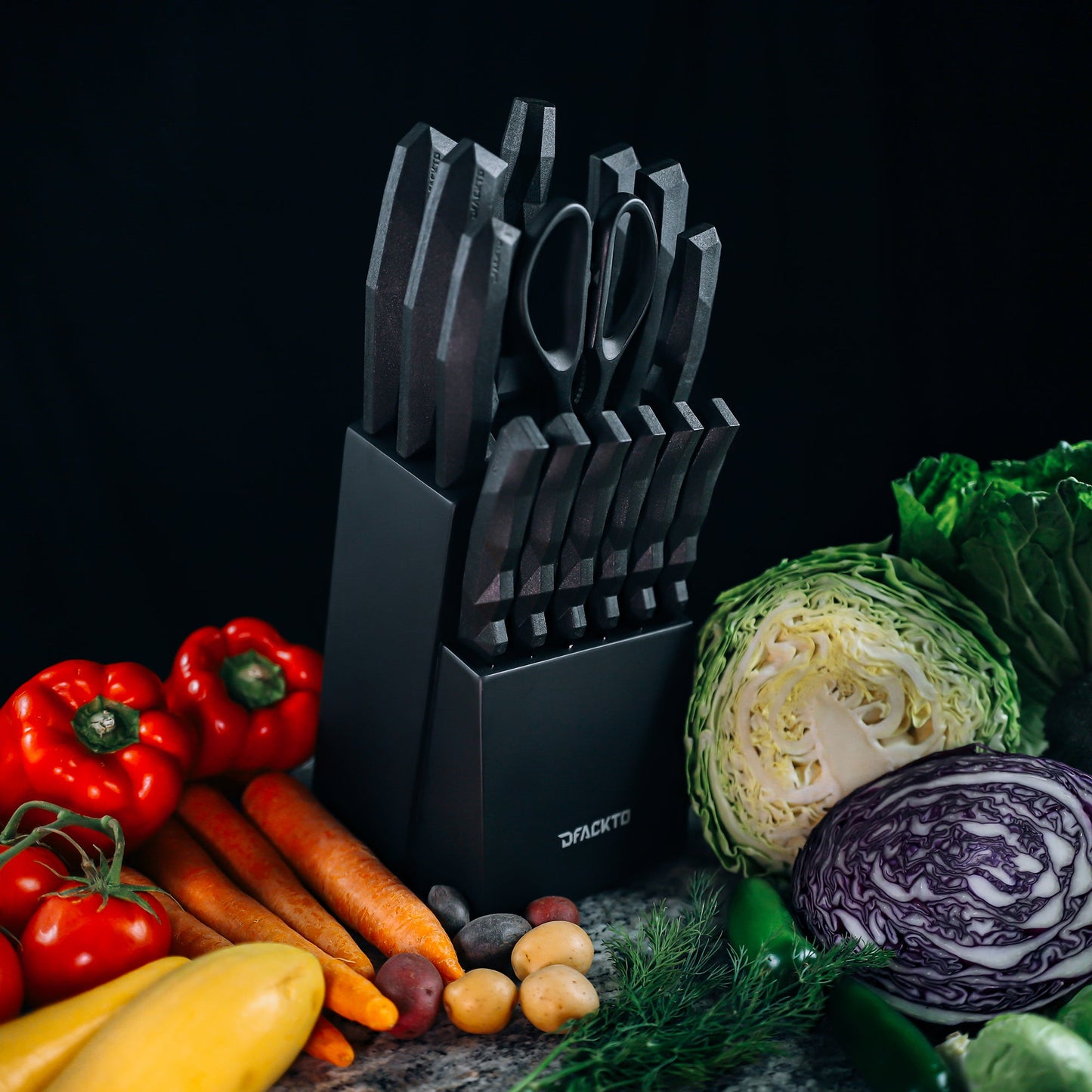 DFACKTO Boulder Series™ 15 Piece Cutlery Set // Black