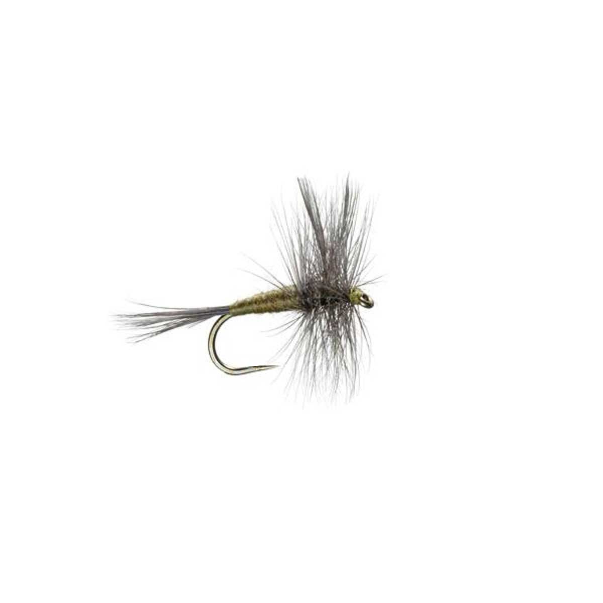 The Fly Fishing Place Barbless Blue Winged Olive BWO Classic Trout Dry Fly Fishing Flies - Set of 6 Flies Size 20