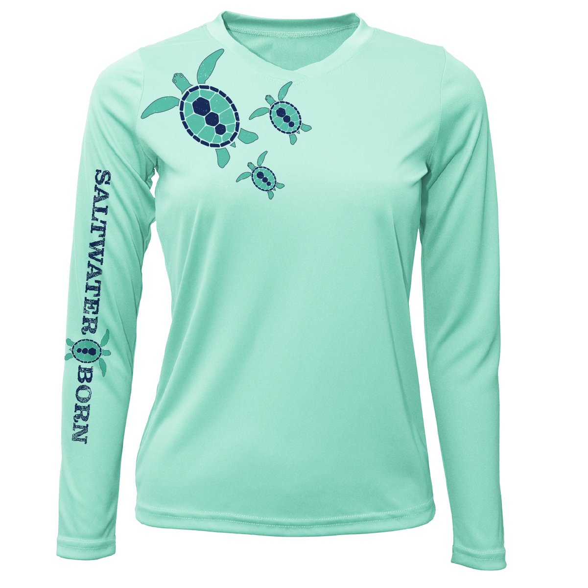 Saltwater Born Key West, FL Baby Turtles Long Sleeve UPF 50+ Dry-Fit Shirt