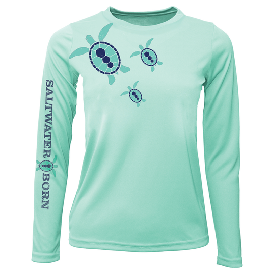 Saltwater Born Key West, FL Baby Turtles Girl's Long Sleeve UPF 50+ Dry-Fit Shirt