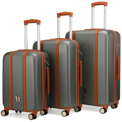 Badgley Mischka Mia 3 Piece Expandable Retro Luggage Set