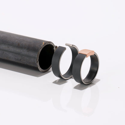 Everyday Outdoors Gunmetal 7mm 14kt Rose Gold Barrel Band