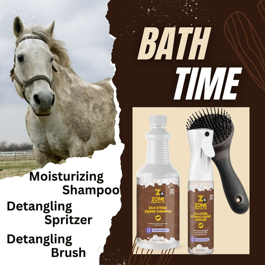 Zone Protects Silk Stride Detangle Equine Bundle