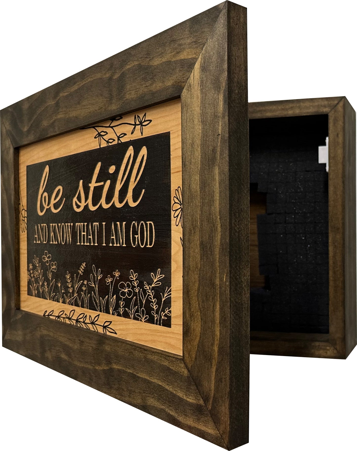 Bellewood Designs - Bible Verse Decorative & Secure Wall-Mounted Gun Cabinet