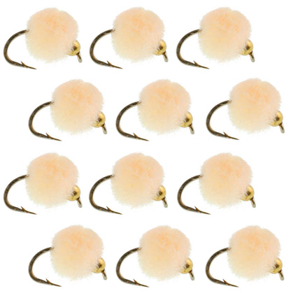 The Fly Fishing Place Bead Head Oregon Cheese Egg Fly Fishing Flies - 1 Dozen Flies Hook Size 16