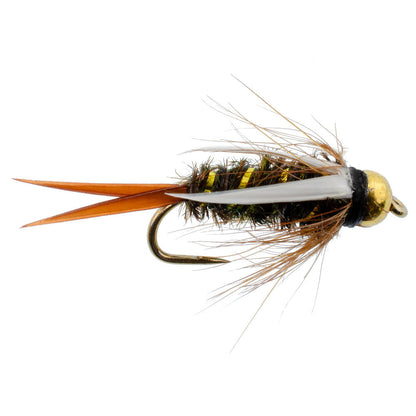 The Fly Fishing Place Barbless Bead Head Prince Nymph Fly Fishing Flies - 1 Dozen Flies Hook Size 12
