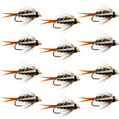 The Fly Fishing Place Barbless Bead Head Prince Nymph Fly Fishing Flies - 1 Dozen Flies Hook Size 16