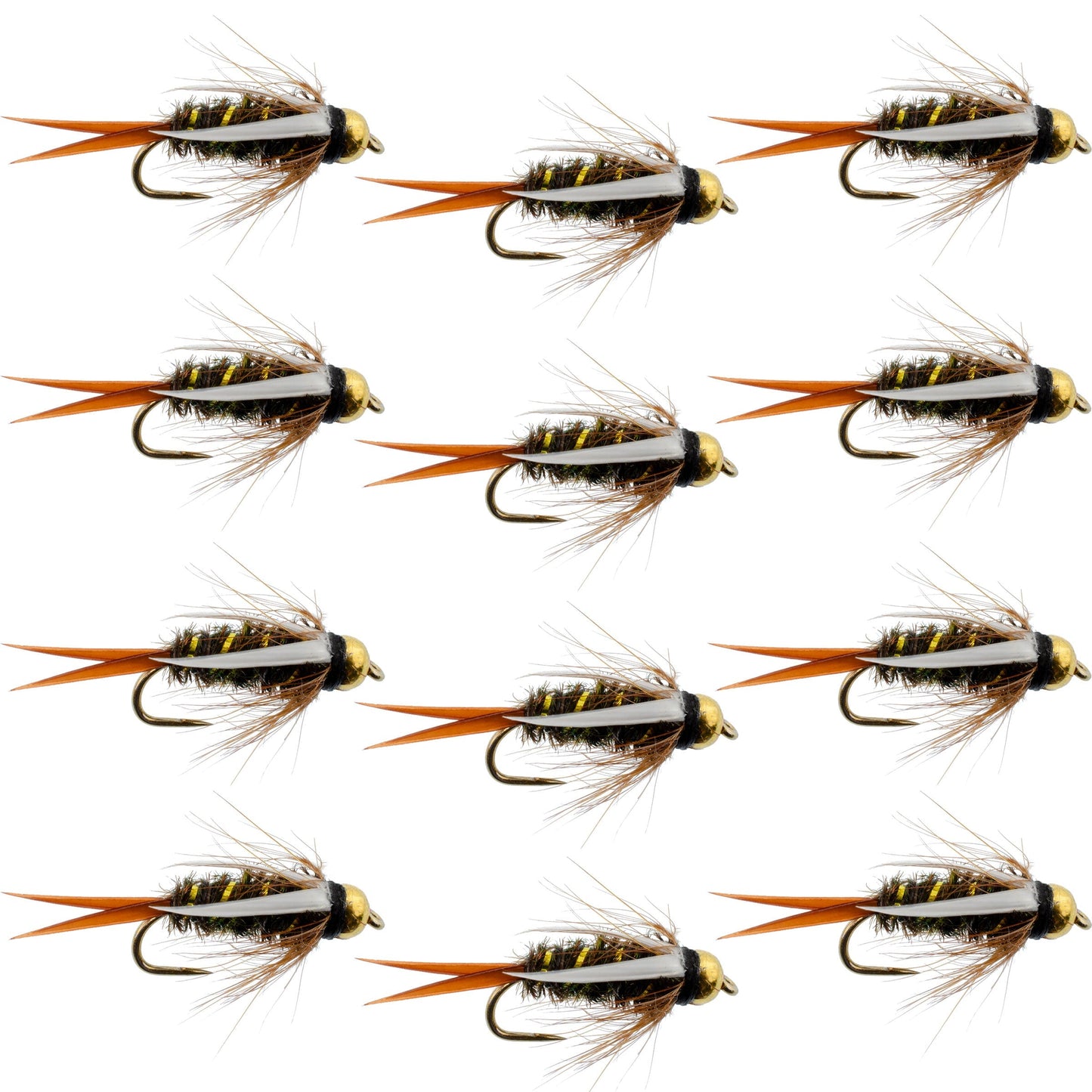 The Fly Fishing Place Barbless Bead Head Prince Nymph Fly Fishing Flies - 1 Dozen Flies Hook Size 14
