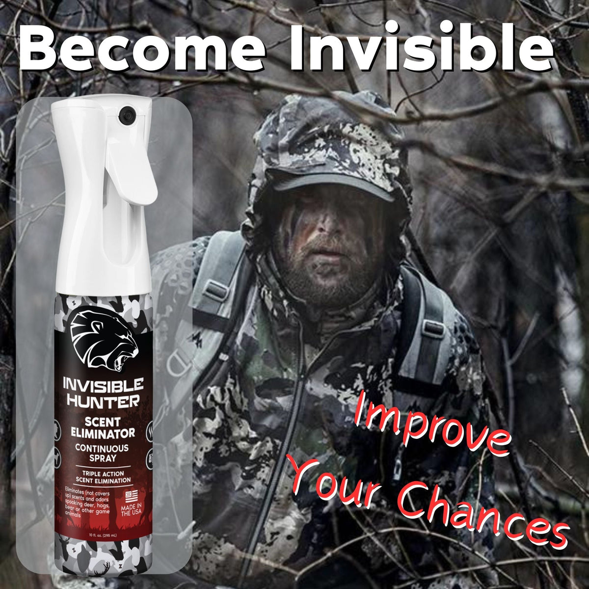 Zone Protects Invisible Hunter Scent Eliminator Continuous Spray + Refill