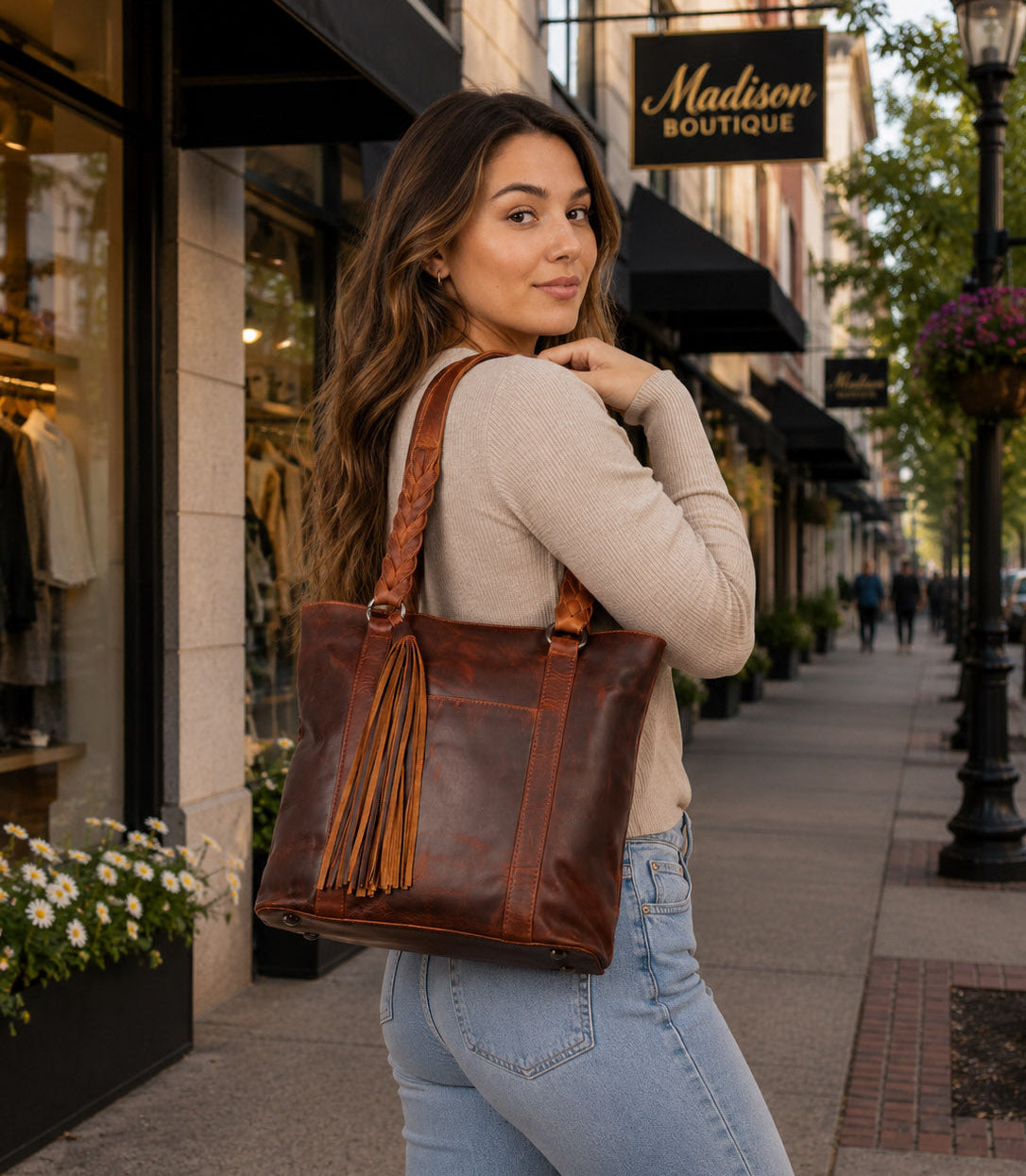 Concealed Carry Bella Leather Tote by Lady Conceal
