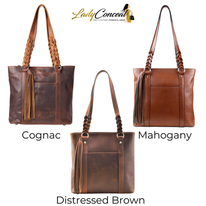 Concealed Carry Bella Leather Tote by Lady Conceal