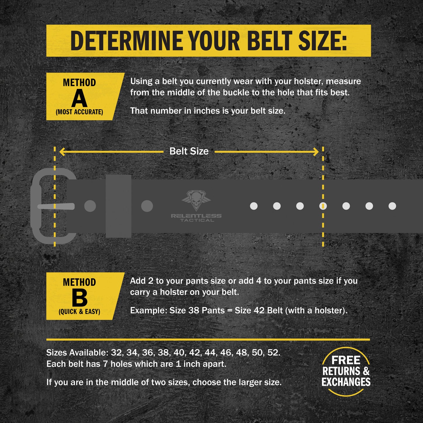 Relentless Tactical The "Double Tap" Gun Belt | Made in USA | Lifetime Warranty | 14 oz Full Grain Leather CCW Belt