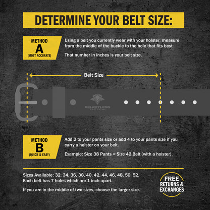 Relentless Tactical The "Double Tap" Gun Belt | Made in USA | Lifetime Warranty | 14 oz Full Grain Leather CCW Belt