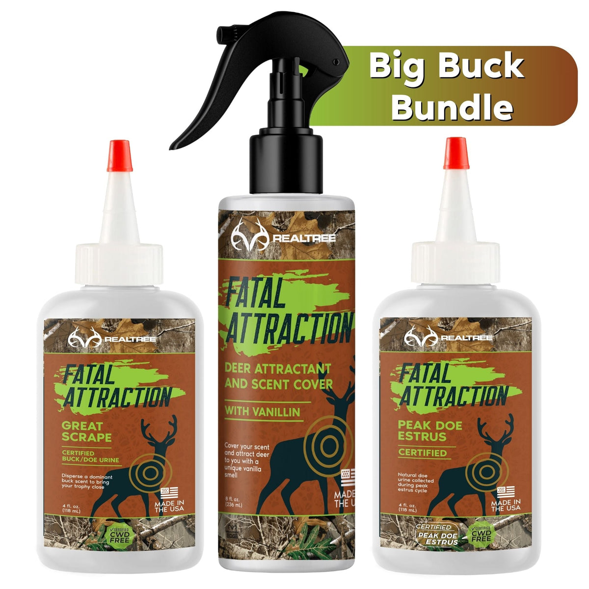 Zone Protects Deer Attractants; Realtree Fatal Attraction Big Buck Bundle