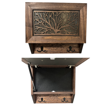 Bellewood Designs - Birds in a Tree Gun Concealment Decor - Handcrafted Wooden Gun Cabinets - Gun Shelf Hidden Storage for Rifles, Shotguns, & Handguns - Quick Access Hidden Wall Safe