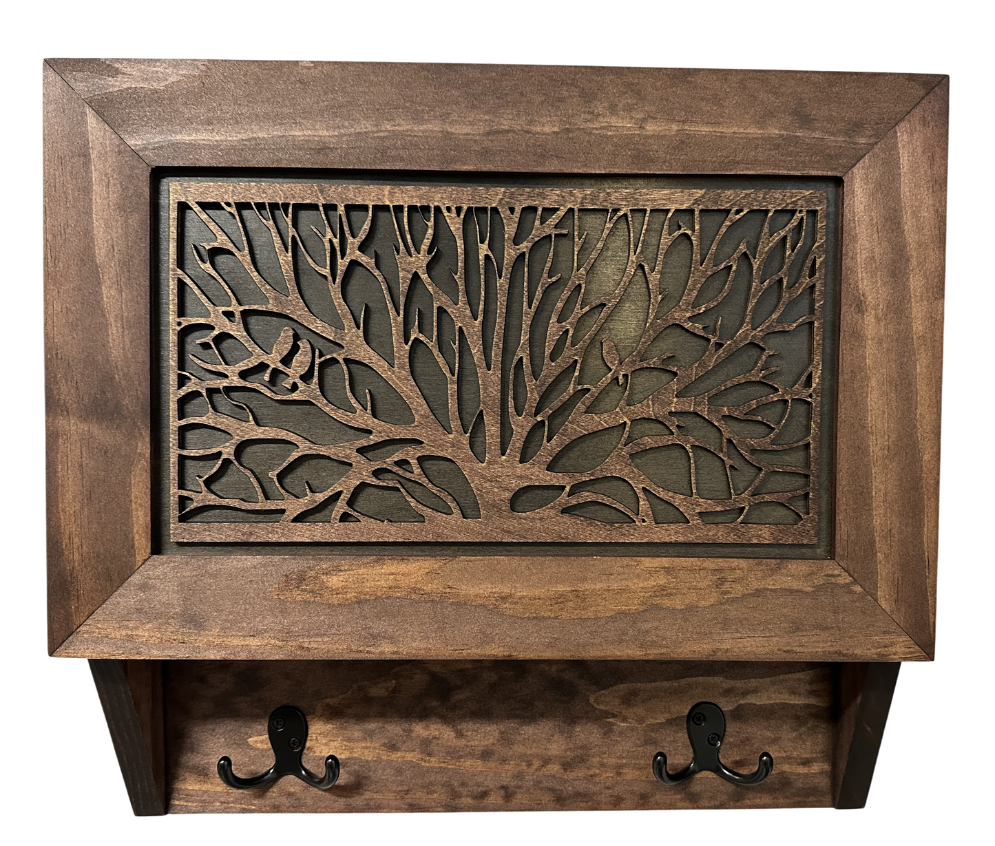 Bellewood Designs - Birds in a Tree Gun Concealment Decor - Handcrafted Wooden Gun Cabinets - Gun Shelf Hidden Storage for Rifles, Shotguns, & Handguns - Quick Access Hidden Wall Safe