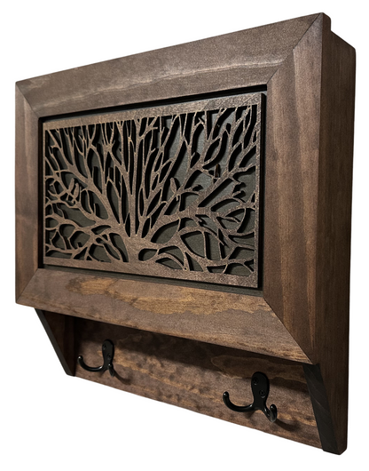 Bellewood Designs - Birds in a Tree Gun Concealment Decor - Handcrafted Wooden Gun Cabinets - Gun Shelf Hidden Storage for Rifles, Shotguns, & Handguns - Quick Access Hidden Wall Safe