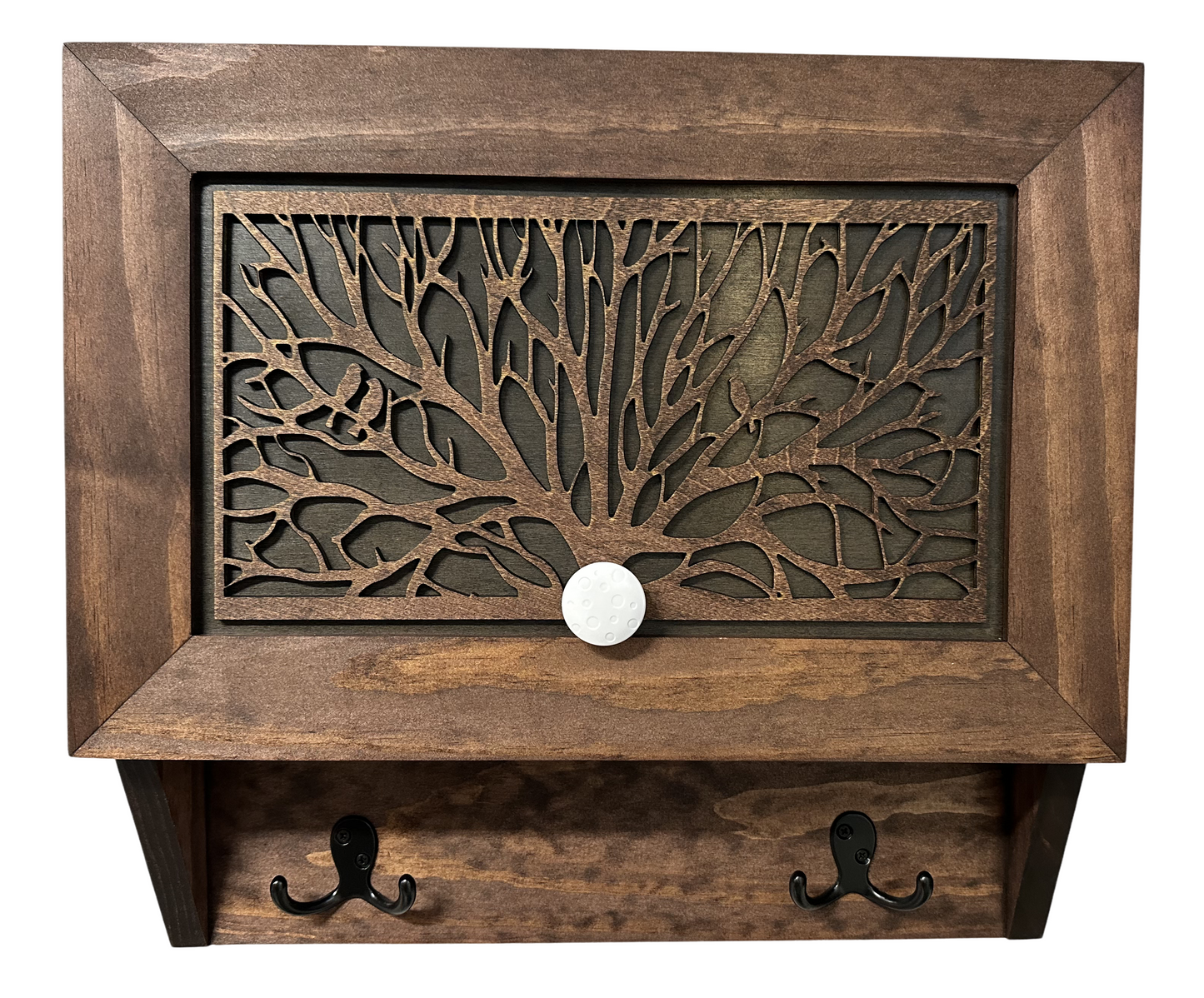 Bellewood Designs - Birds in a Tree Gun Concealment Decor - Handcrafted Wooden Gun Cabinets - Gun Shelf Hidden Storage for Rifles, Shotguns, & Handguns - Quick Access Hidden Wall Safe